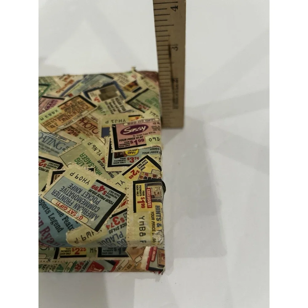 Vintage Decoupage Covered Hidden Book Trinket Keepsake Box Folk Art MCM Handmade